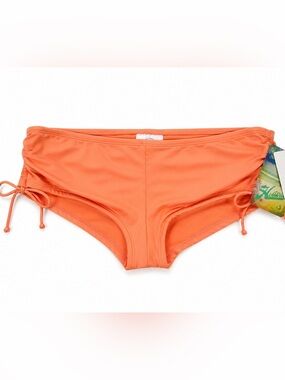 Hobie Bikini Bottom Peach Side Tie Boyshort Cheeky Size M NWT